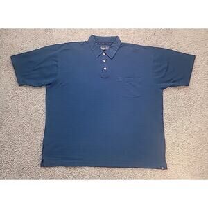 Indygo Smith Cotton Polo Shirt Blue Sz 4XT Short Sleeve Textured • GUC